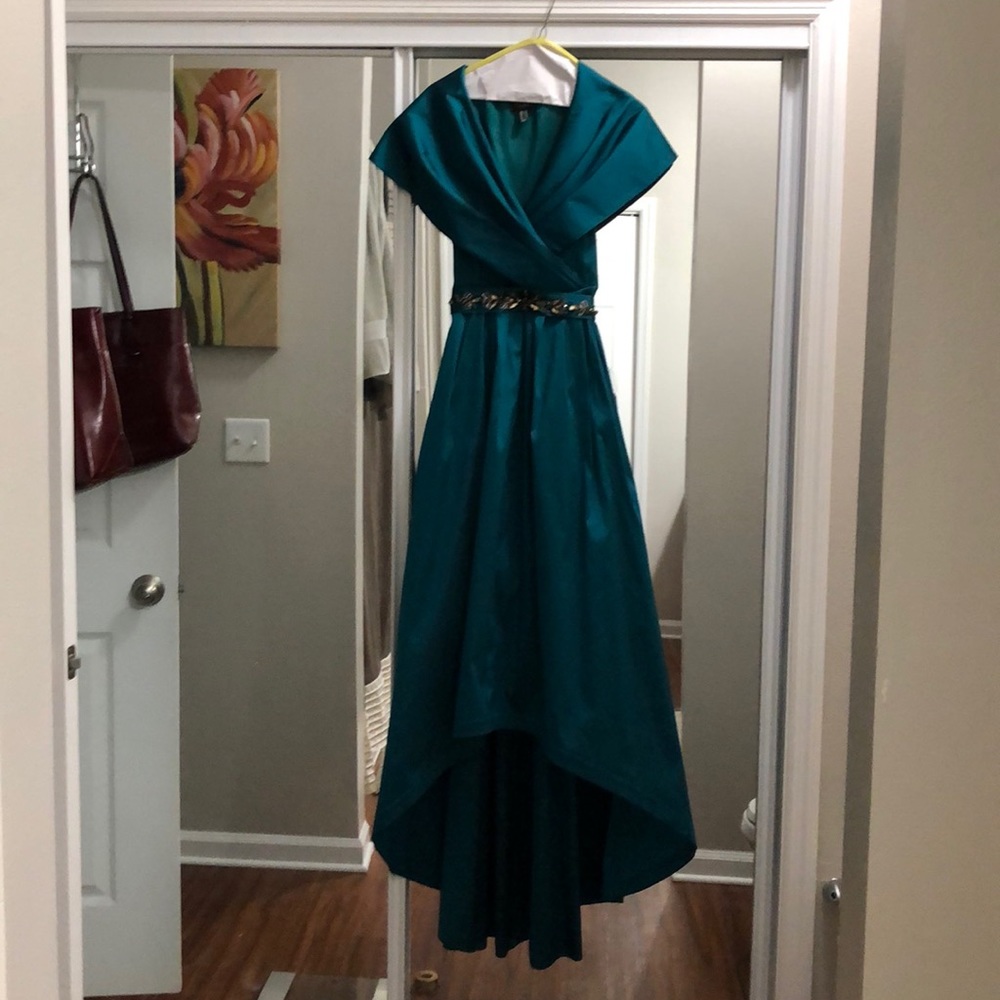 Adrianna Papell Shawl Collar Taffeta dress